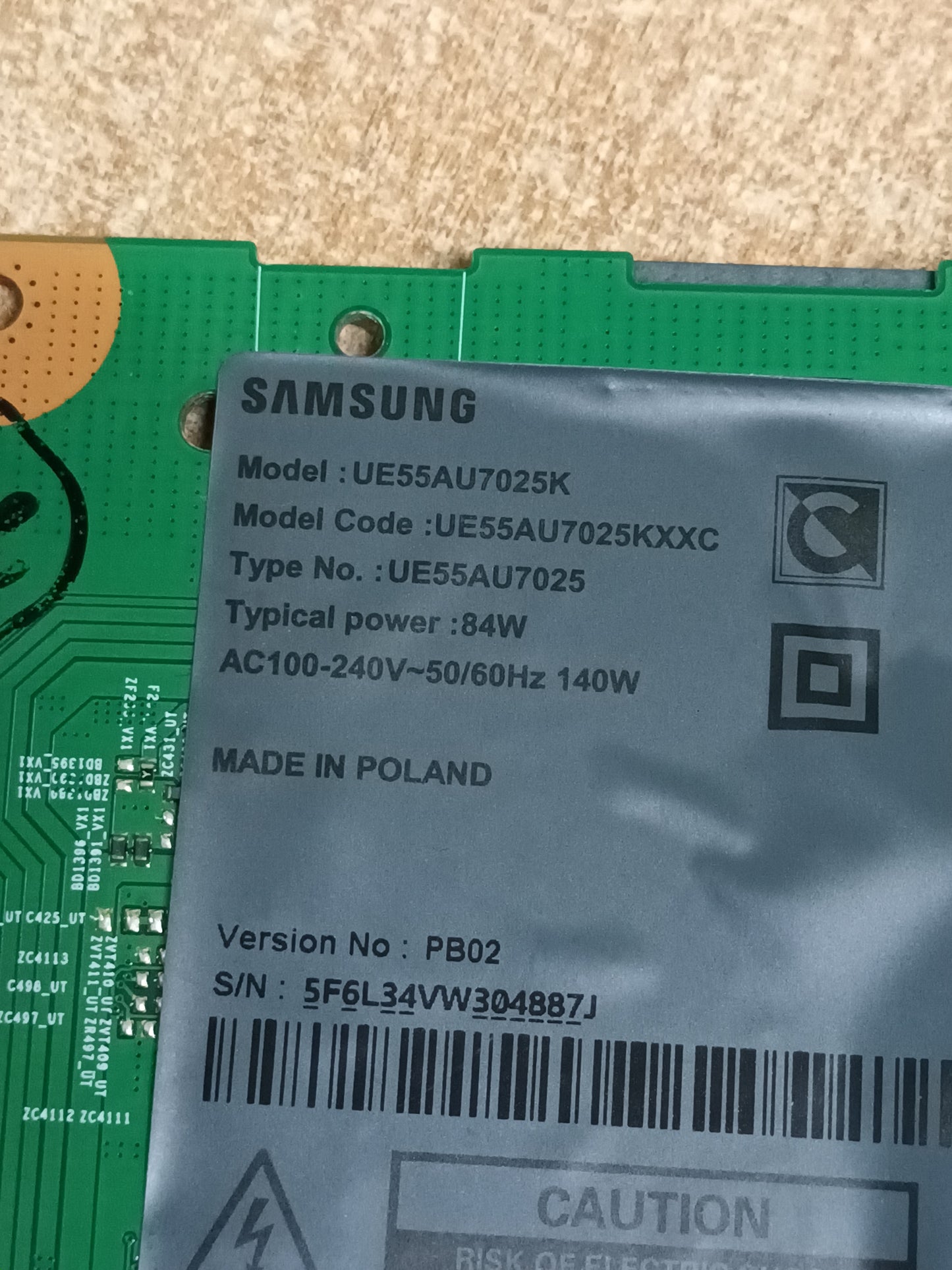 PLACA MAIN, BN96-55140E, de tv Samsung UE55AU7025K