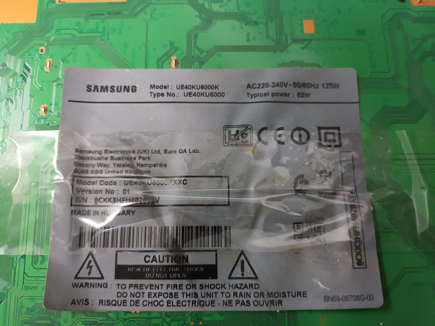 SAMSUNG UE40KU6000K, COMPONENTES, (ref-73)