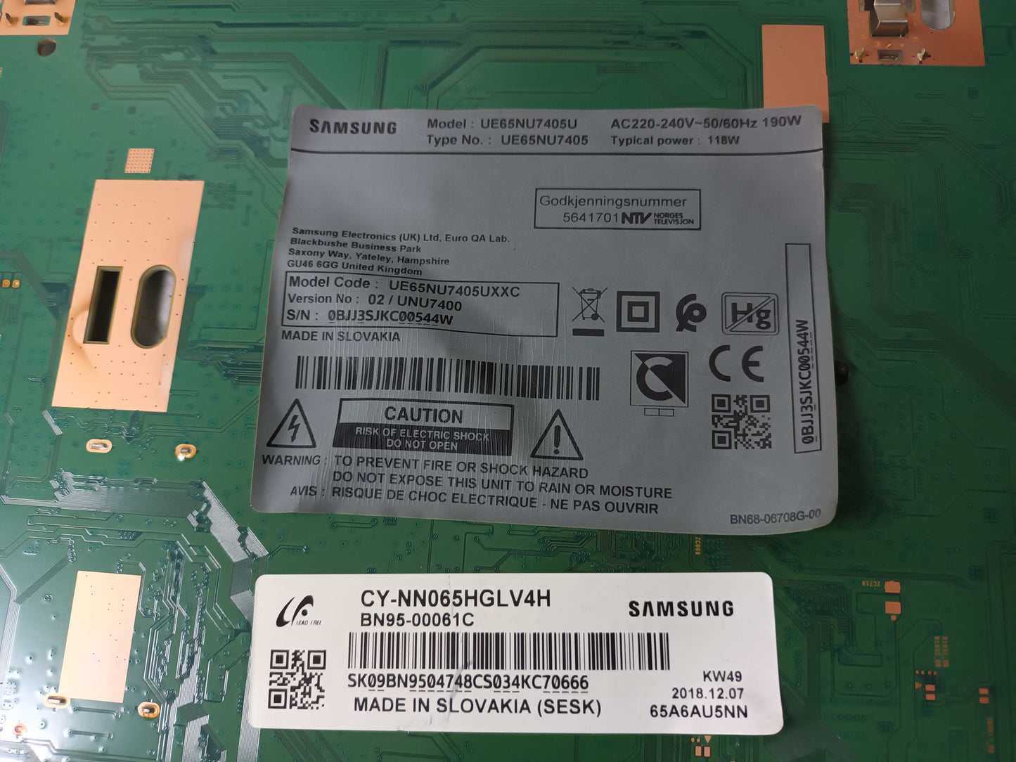 SAMSUNG UE65NU7405U, COMPONENTES, (ref-74)