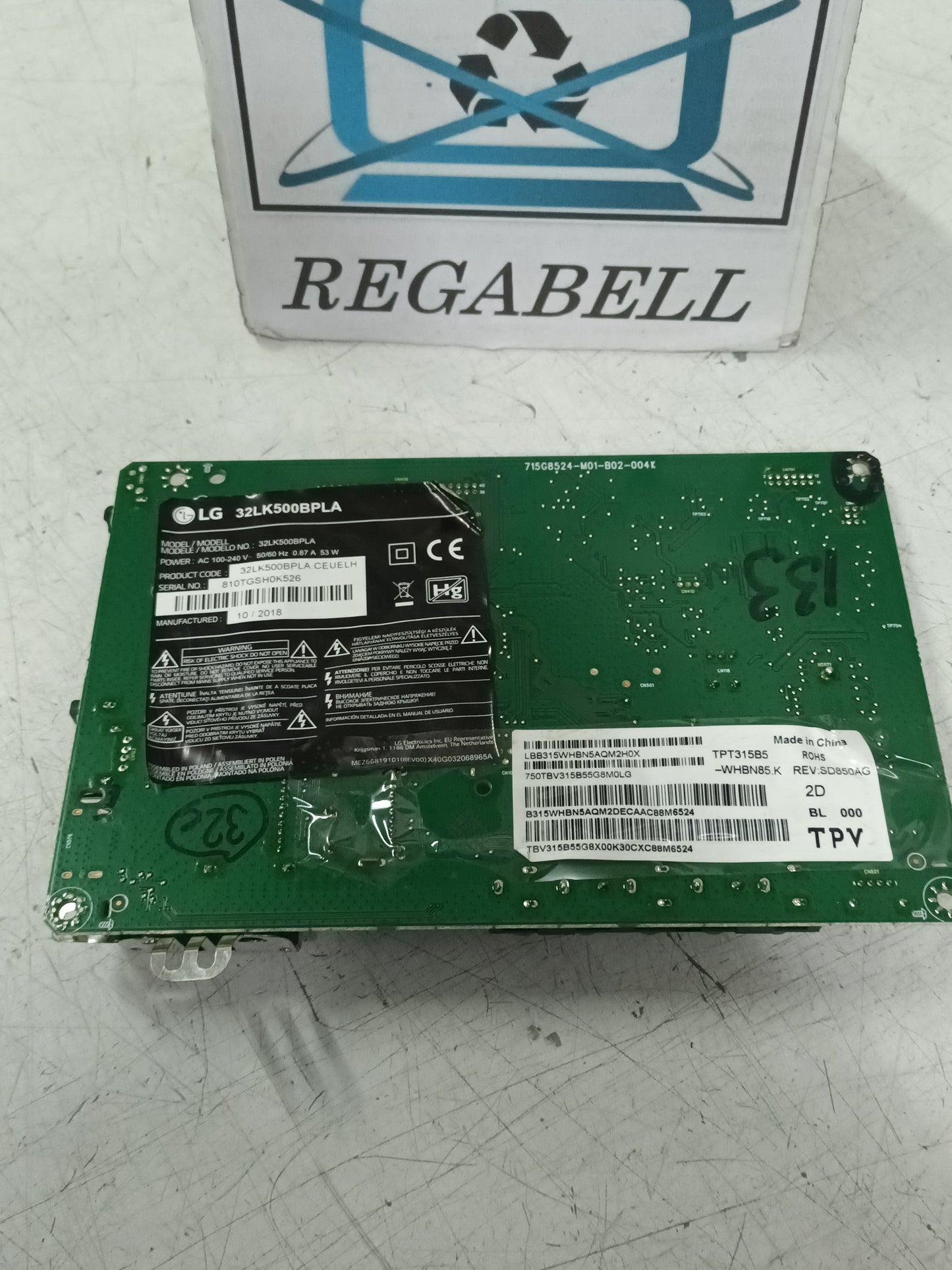 PLACA MAIN, 715G8524-M01-B02-004K, de tv LG32LK500BPL