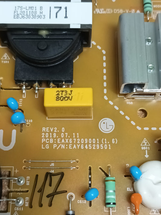 EAX67209001(1.6), NUEVA SIN USAR, de tv LG43UN711C0ZB,