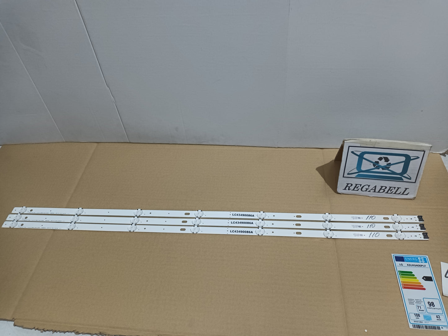 LG43UK6400PLF, KIT 3 TIRAS LED, NUEVAS (ref,110)