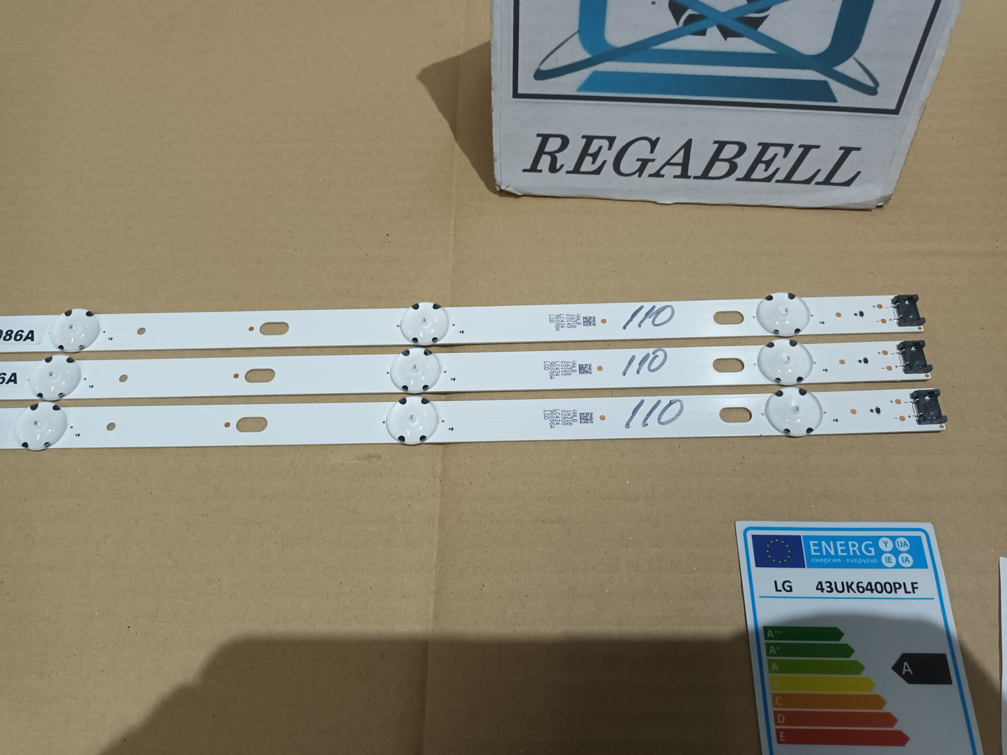 LG43UK6400PLF, KIT 3 TIRAS LED, NUEVAS (ref,110)