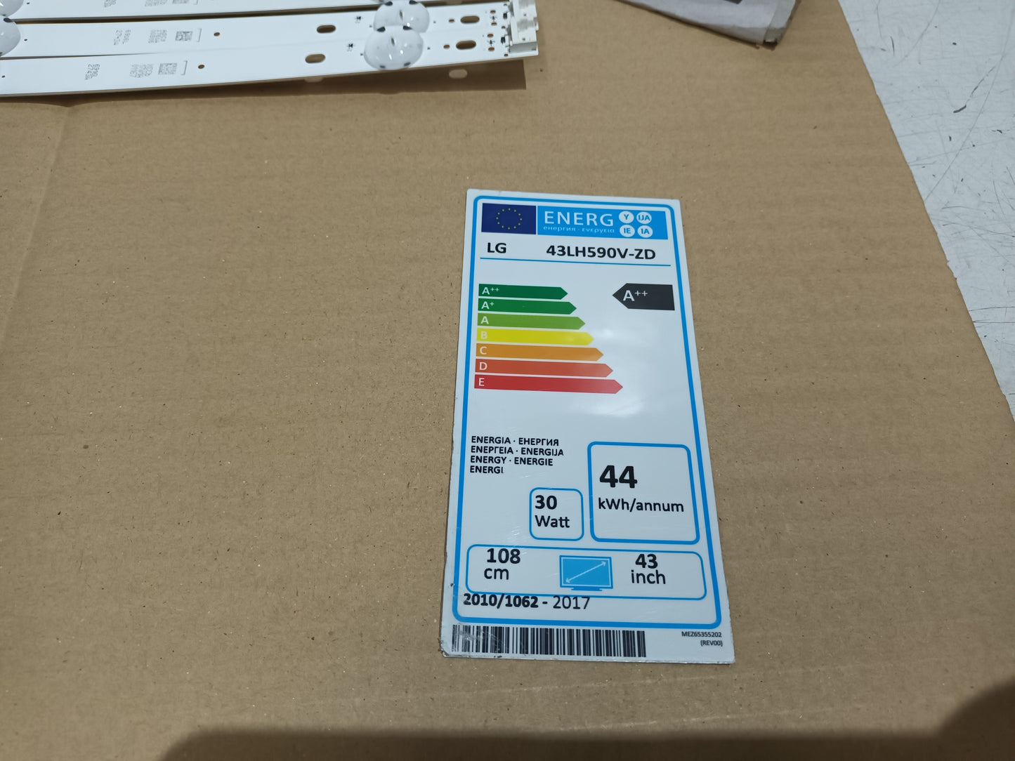 LG43LH590A-ZD, KIT 3 TIRAS LED, NUEVAS (ref,114)