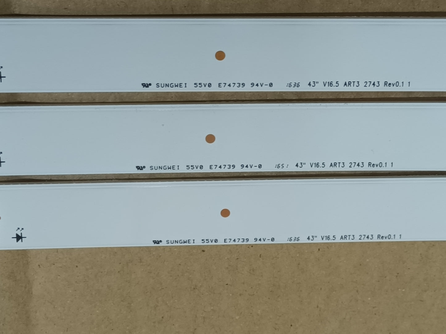LG43LH590A-ZD, KIT 3 TIRAS LED, NUEVAS (ref,114)