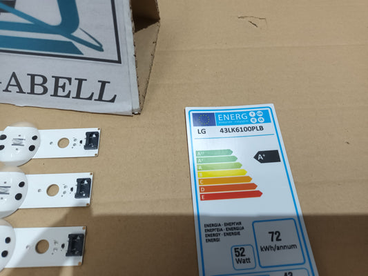 LG43LK6100PLB, KIT 3 TIRAS LED, NUEVAS (ref,140)