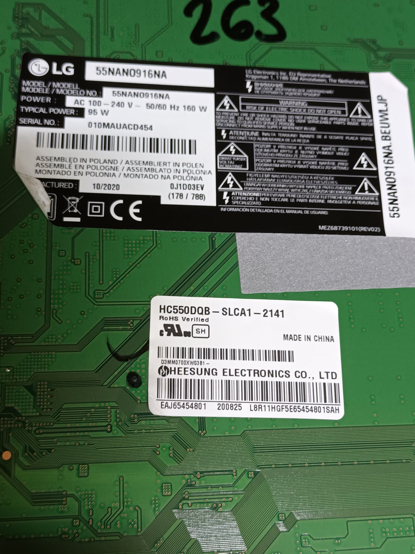 PLACA LED DRIVE, 3PCR02666A, de LG55NANO916NA, NUEVA