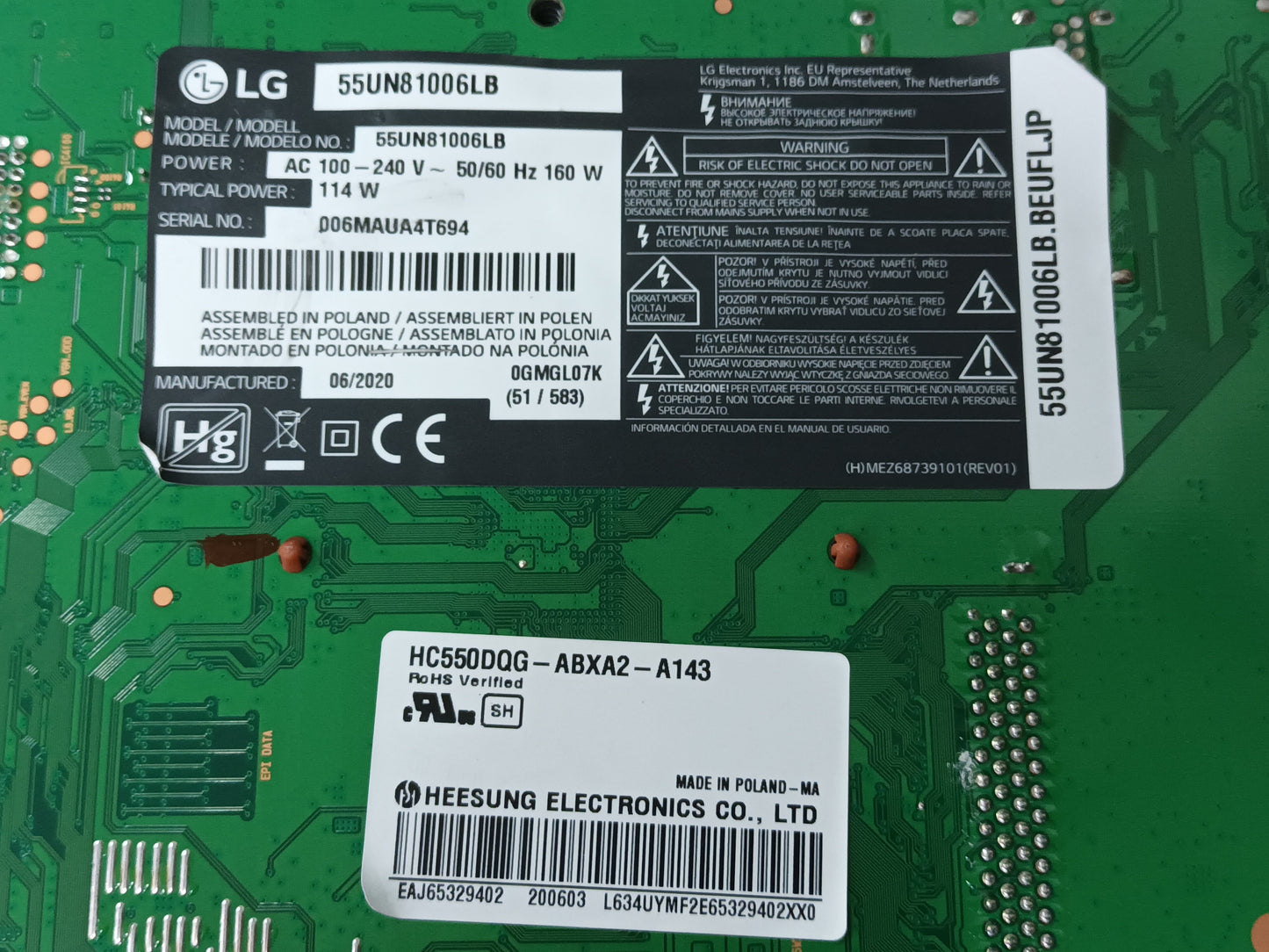 LG55UN81006LB, componentes de tv NUEVOS, (ref-78)