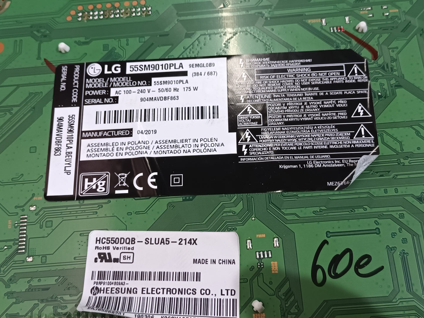 LG55SM 9010PLA, componentes NUEVOS, (ref-79)