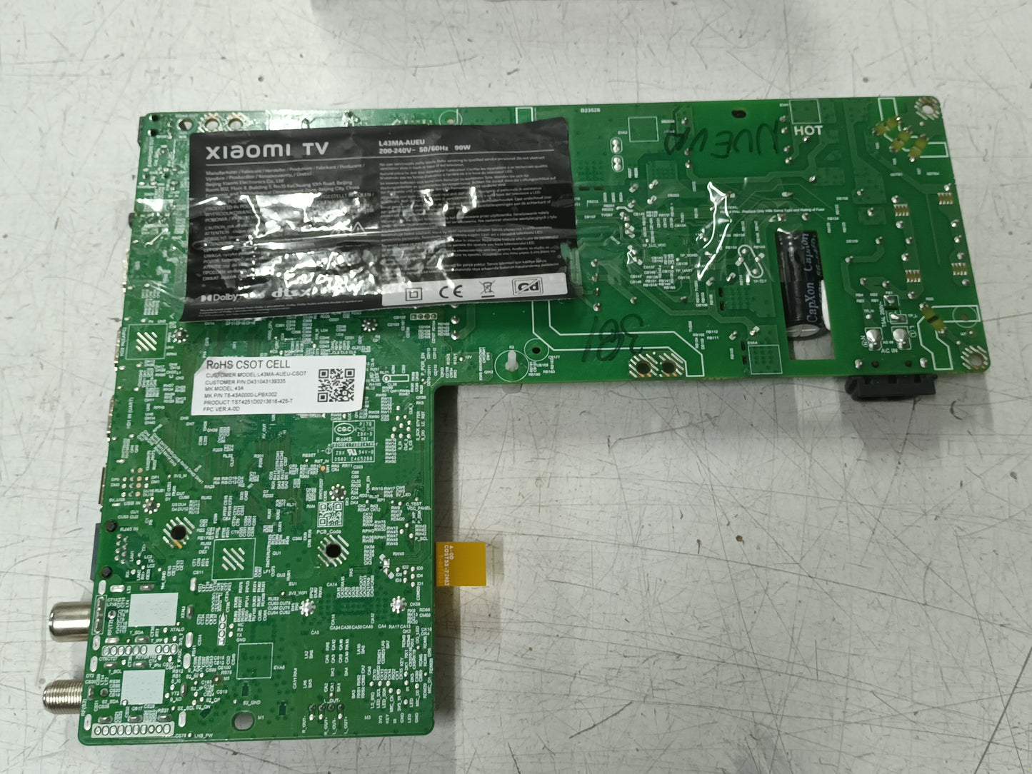 PLACA MAIN, TPD.MT9612.PC795 (T), de TV XIAOMI TV L43MA-AUEU, NUEVA SIN USAR