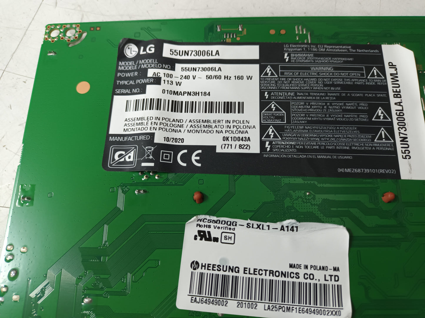 LG55UN73006LA, componentes NUEVOS, (ref-82)