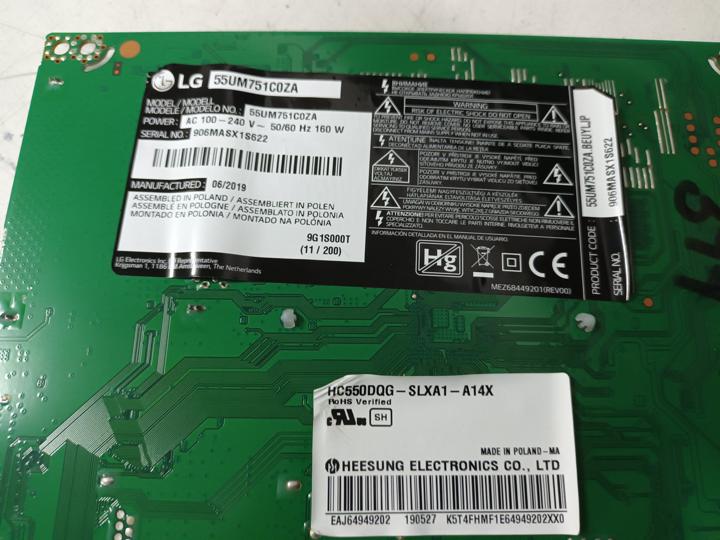 LG55UM751C0ZA, componentes NUEVOS, (ref-83)
