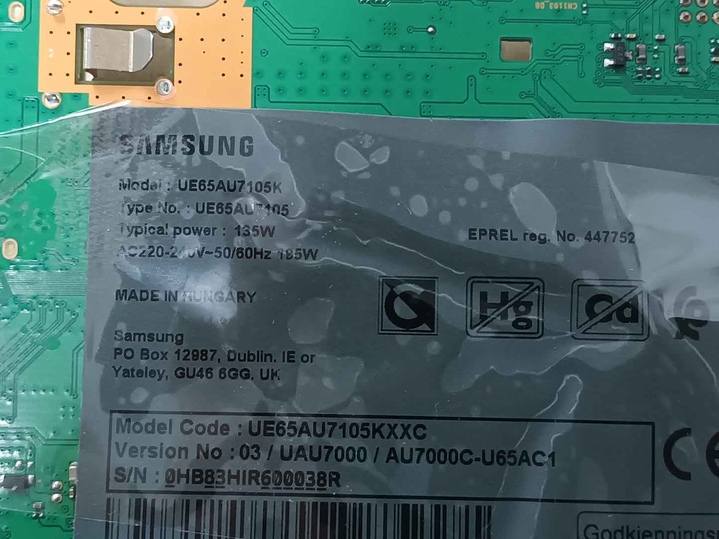 UE65AU7105K, componentes NUEVOS, (ref-84)