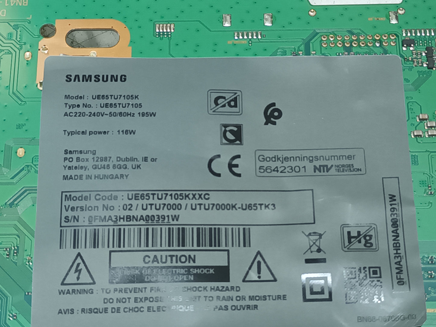 UE65TU7105K, KIT 10 TIRAS LED NUEVAS, (ref,211)