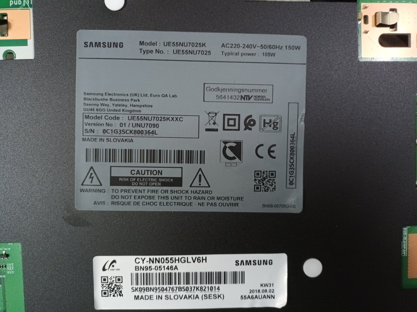 SAMSUNG UE55NU7025K, componentes NUEVOS, (ref-89)