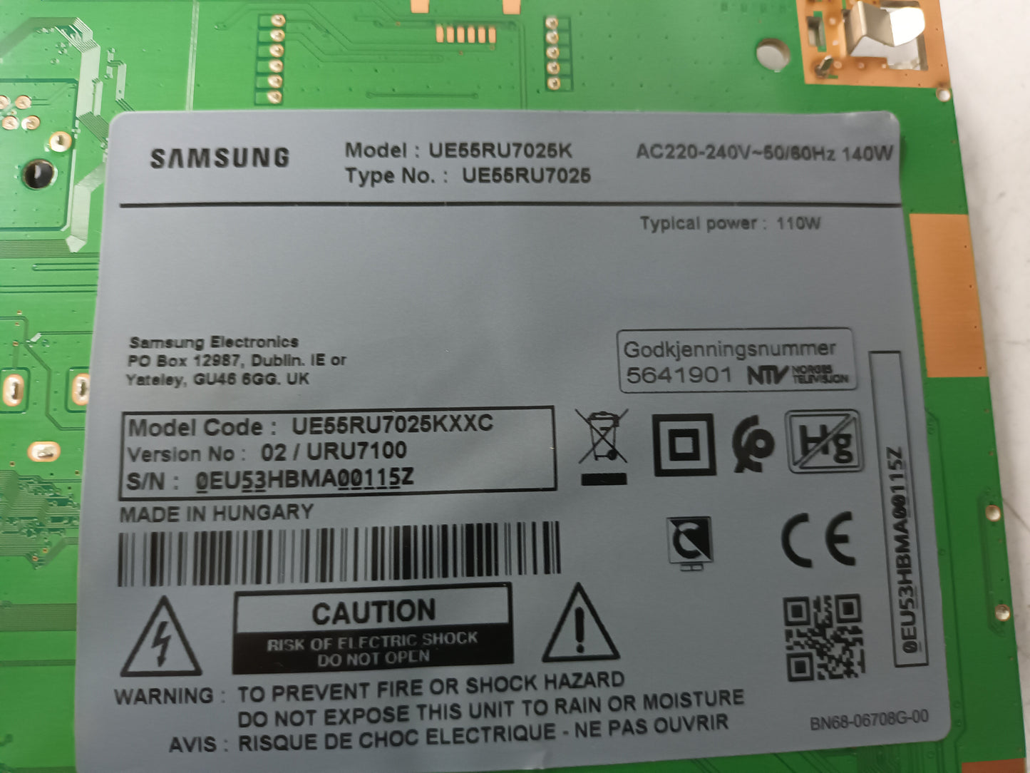 SAMSUNG UE55RU7025K componentes NUEVOS, (ref-91)