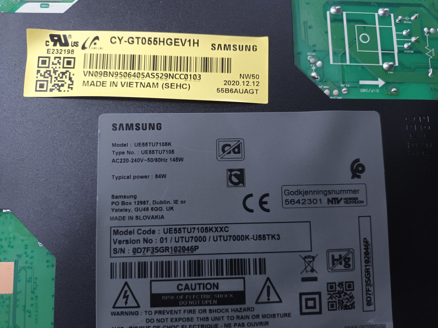 SAMSUNG UE55TU7105K, componentes NUEVOS