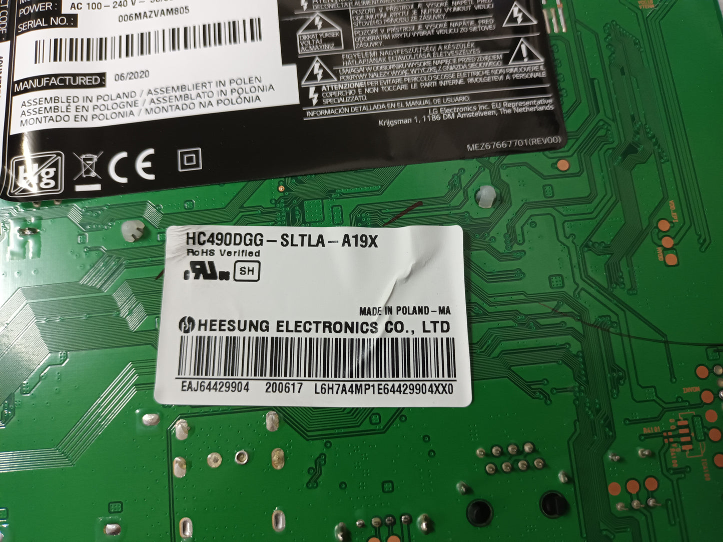 LG49UM7050PLF, componentes TV NUEVOS, (ref-102)