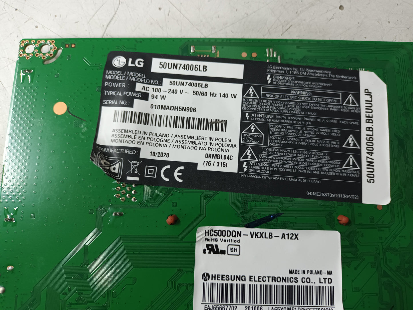 LG50UN74006LB, componentes NUEVOS, (ref-101)