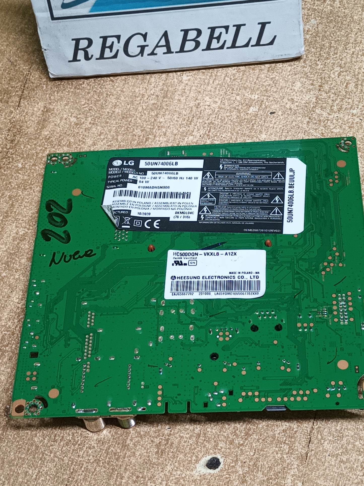 Placa main, EAX69083603(1.0) EBT66468633, de tv LG50UN74006LB,NUEVA SIN USAR
