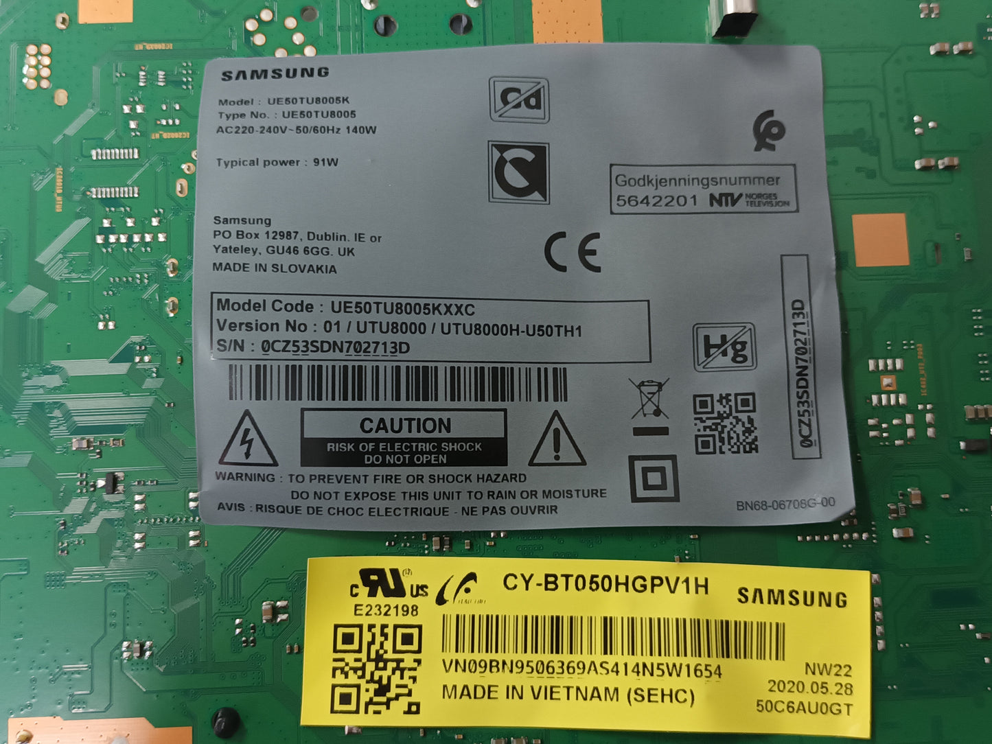 UE50TU8005K, componentes TV NUEVOS, (ref-105)