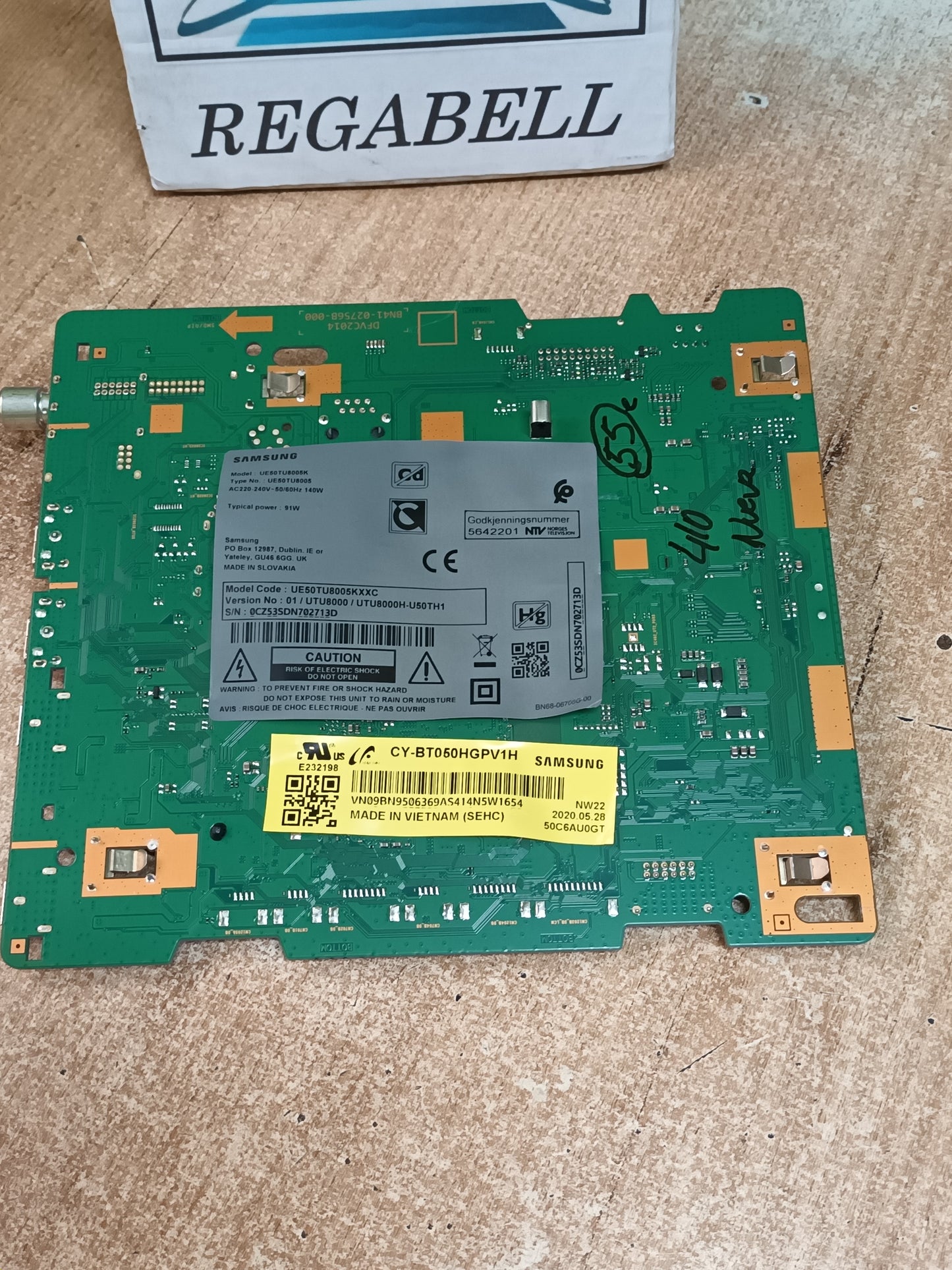 Placa main, BN94-15380C, de tv SAMSUNG UE50TU8005K, NUEVA SIN USAR,