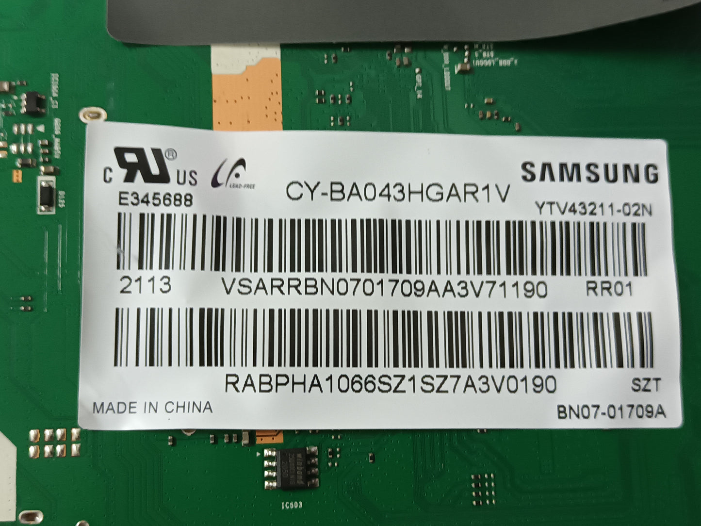 SAMSUNG UE43AU7105K, componentes NUEVOS, (ref-107)