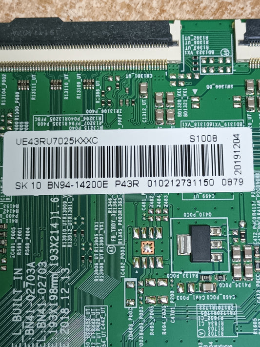 PLACA MAIN, BN94-14200E, NUEVA SIN USAR, de tv SAMSUNG UE43RU7025K,