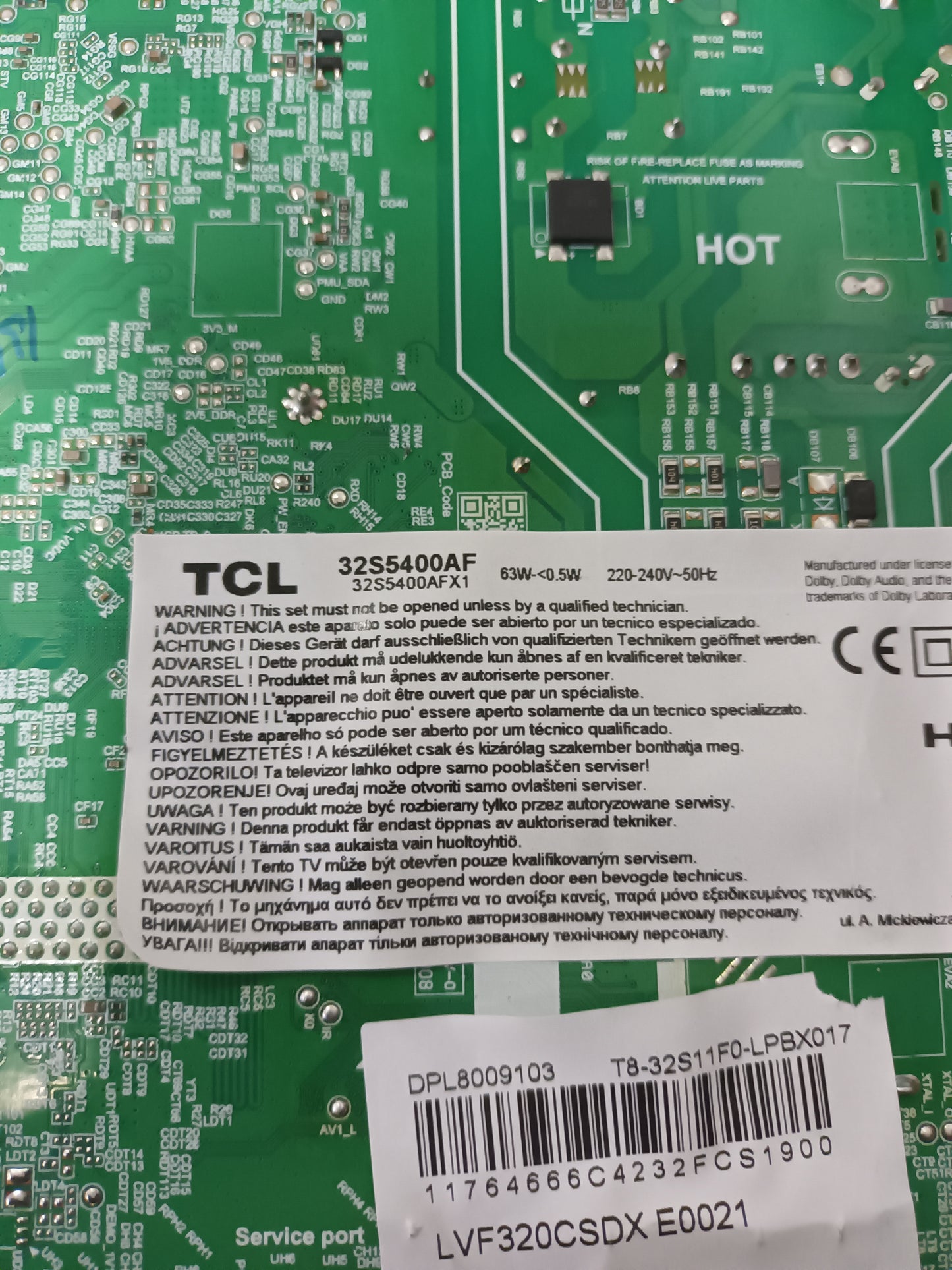 TCL 32S5400AF, componentes TV NUEVOS, (ref-6)