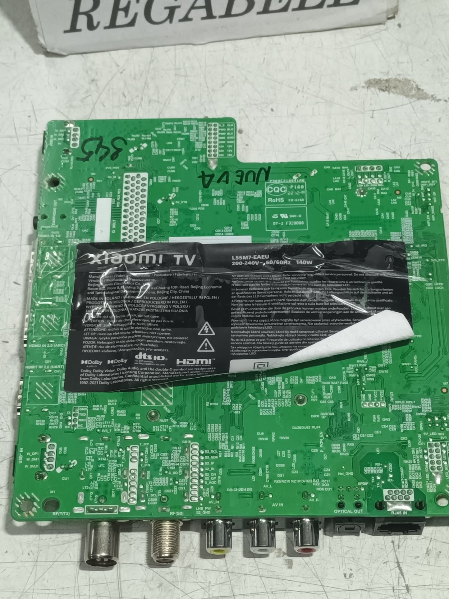 PLACA MAIN, TD.MT9612.795, NUEVA SIN USAR, de tv XIAOMI TV L55M7-EAEU