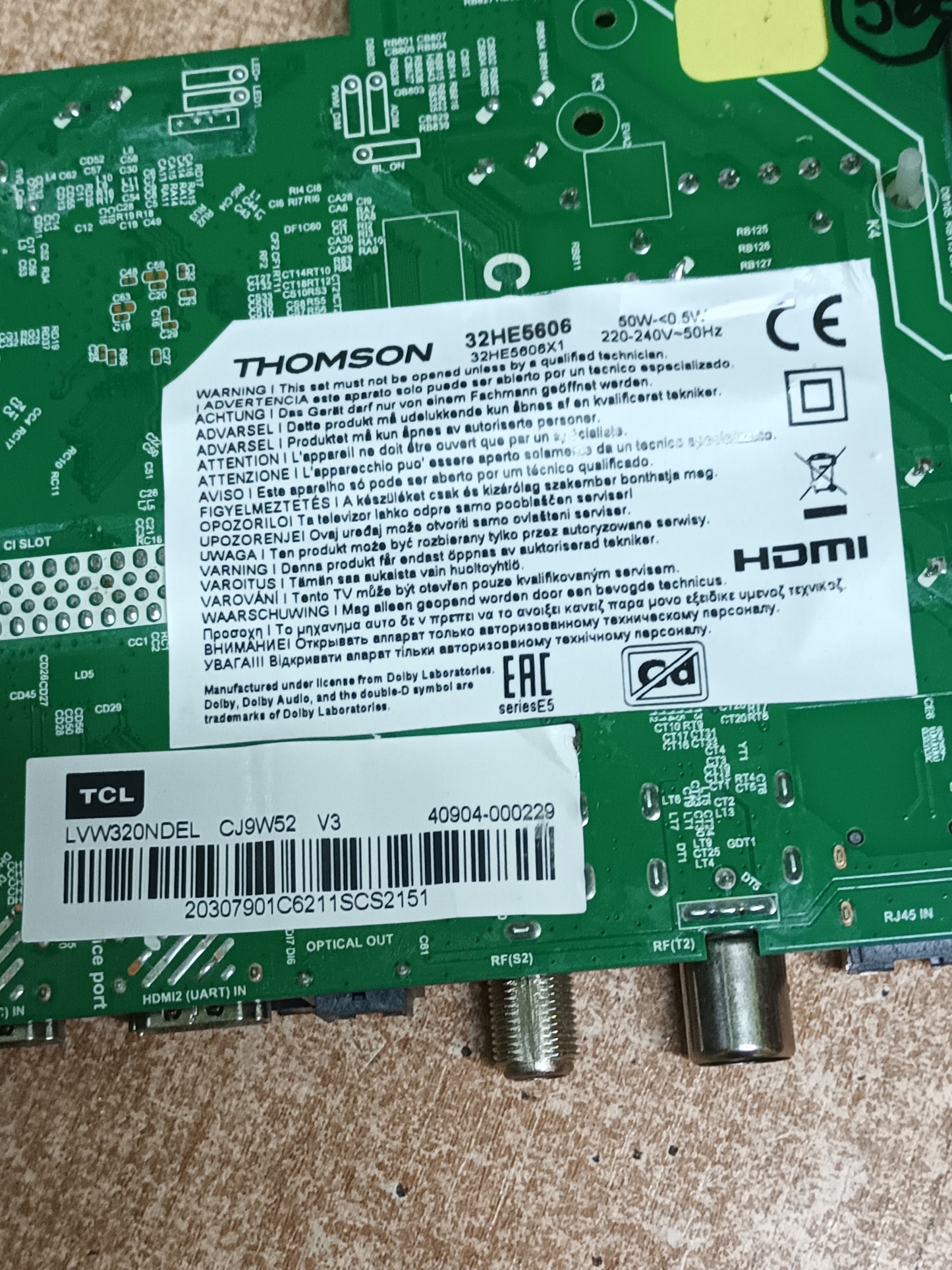 PLACA MAIN, TPD.RT2841.PB771, de TV THOMSON 32HE5606,
