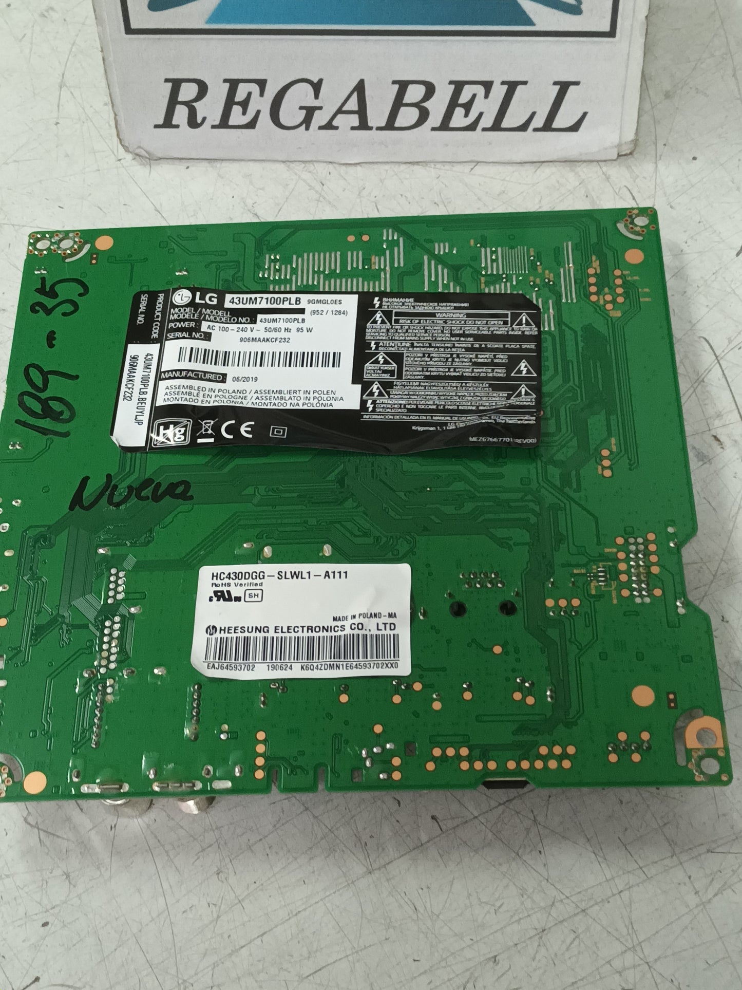 Placa main, EAX68253604(1.0), EBT66056803, DE TV LG43UM7100PLB, NUEVA SIN USAR,