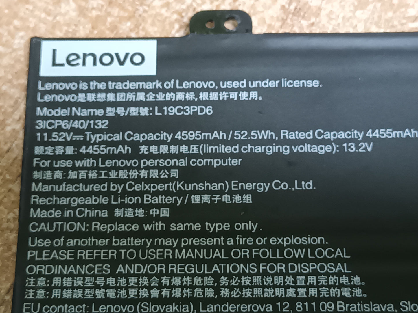 L19C3EPD6, BATERIA DE PORTATIL LENOVO