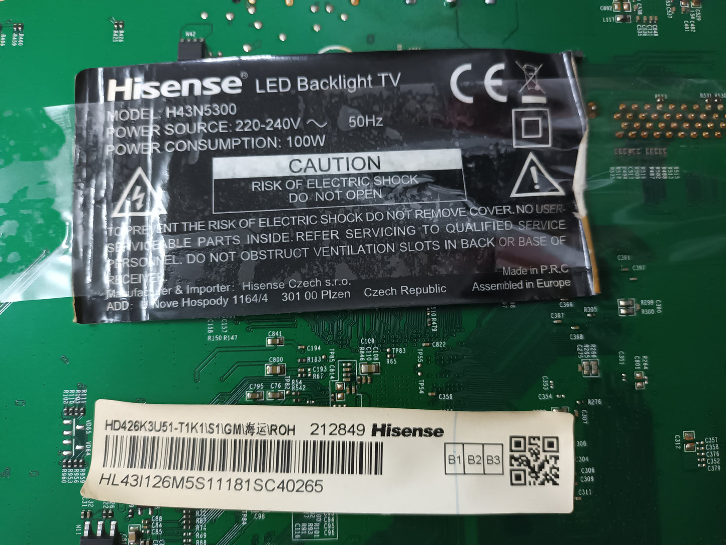HISENSE H43N5300, COMPONENTES, (ref-143)