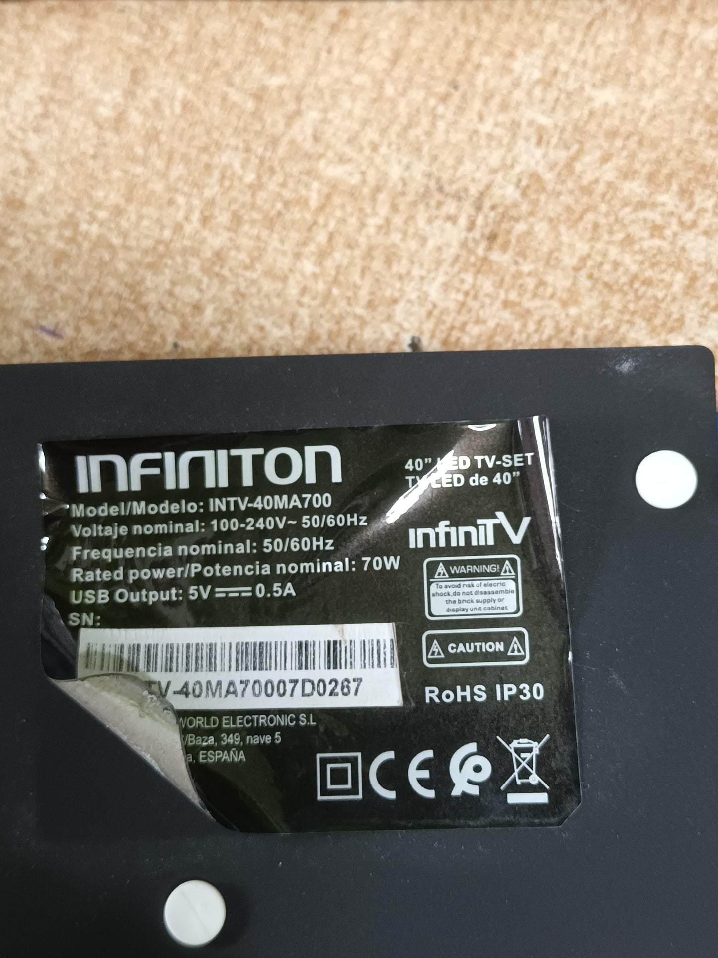 PLACA MAIN CV6681-B42, de tv infiniton INTV-40MA700,