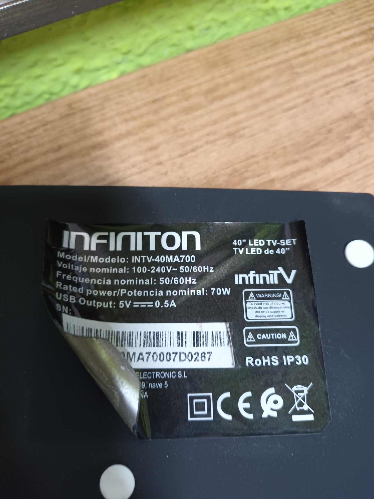soporte de INFINITON INTV-40MA700