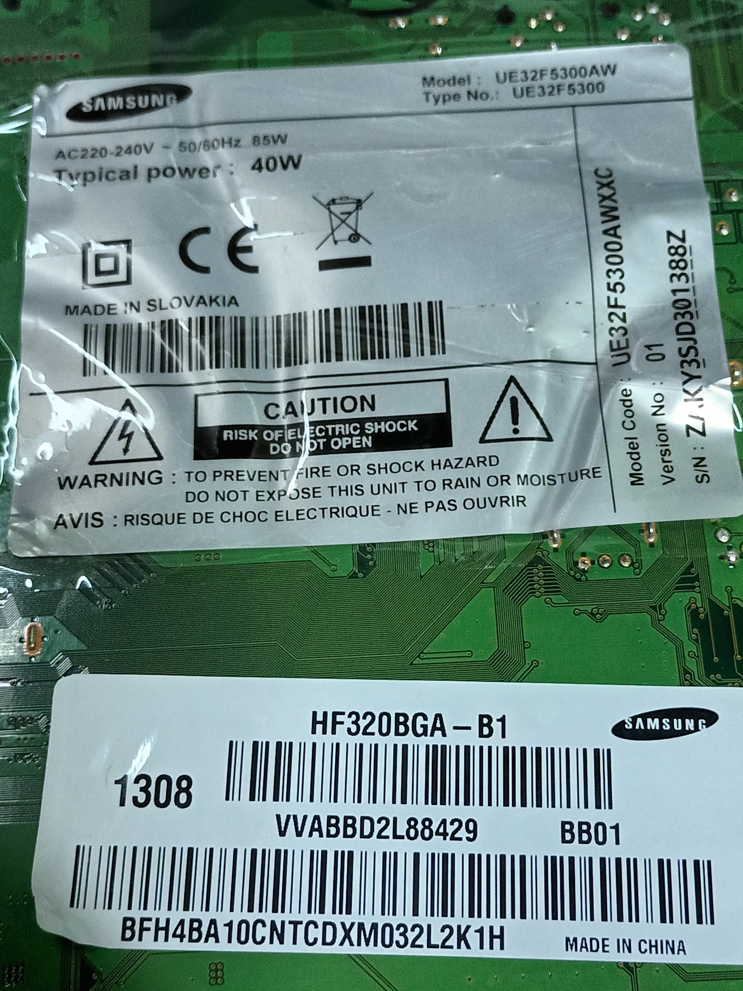 PLACA T-COM, T320HVN03.0, de TV SAMSUNG UE32F5300AW,