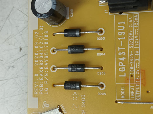 EAX68304102(1.0), NUEVA SIN USAR, de tv LG43UP75003LF,