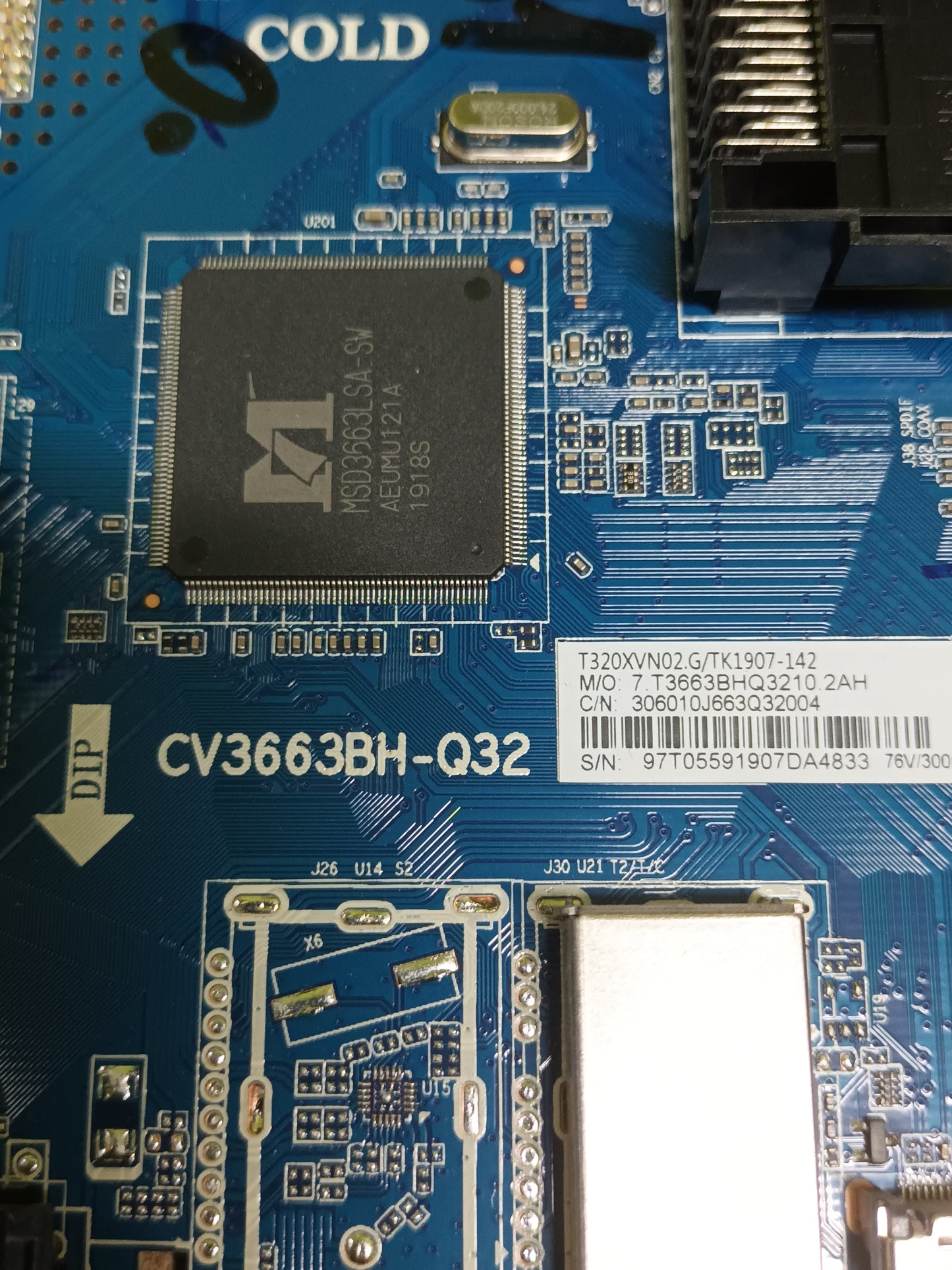 PLACA MAIN, CV3663BH-Q32, de tv TD SYSTEMS K32LDX9H