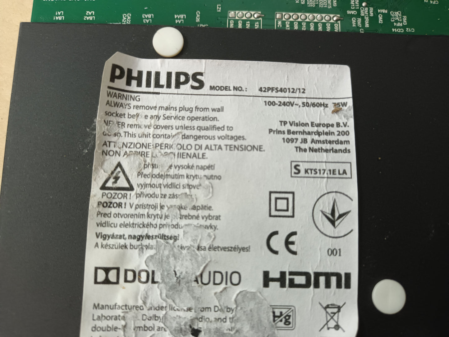 KIT 4 tiras de retroiluminación de PHILIPS 42PFS4012/12