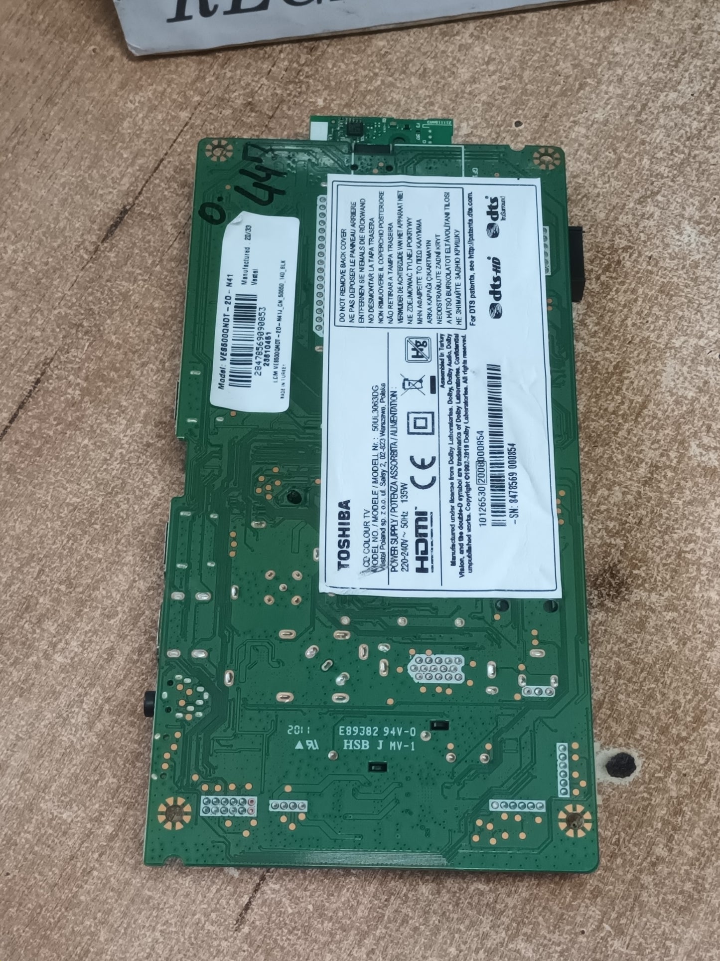PLACA MAIN, 17MB230, de TV DAEWO TOSHIBA 50UL3063DG,