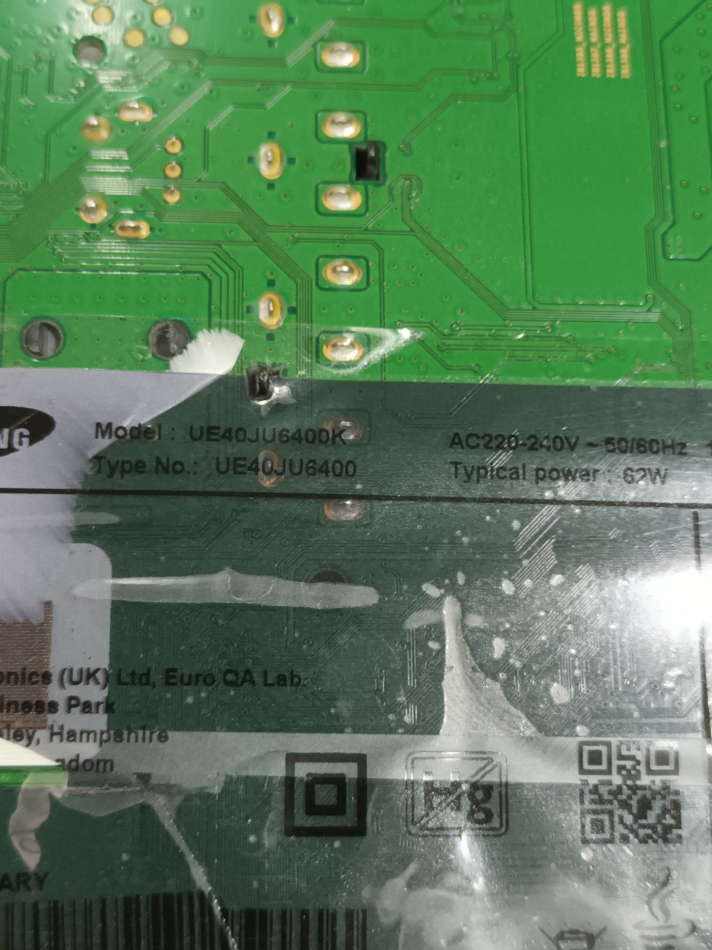 PLACA MAIN, BN41-02344D, BN94-10159J , de TV SAMSUNG UE40JU6400K,