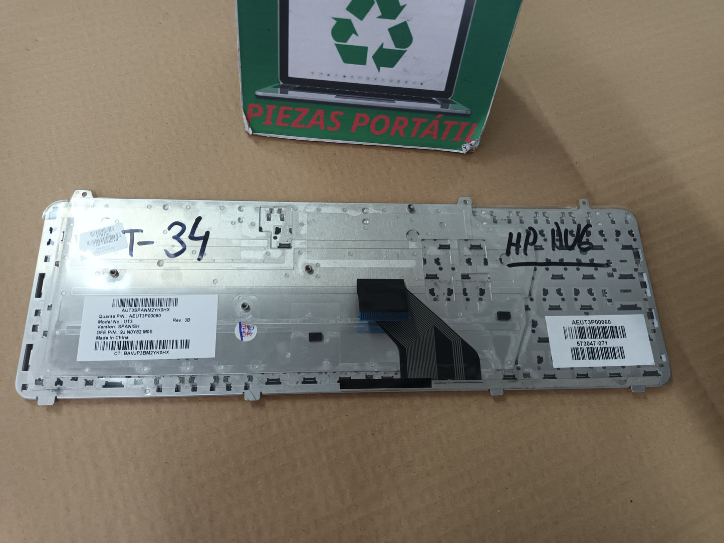TECLADO HP DV6, REFERENCIA: AEUT3P00060,