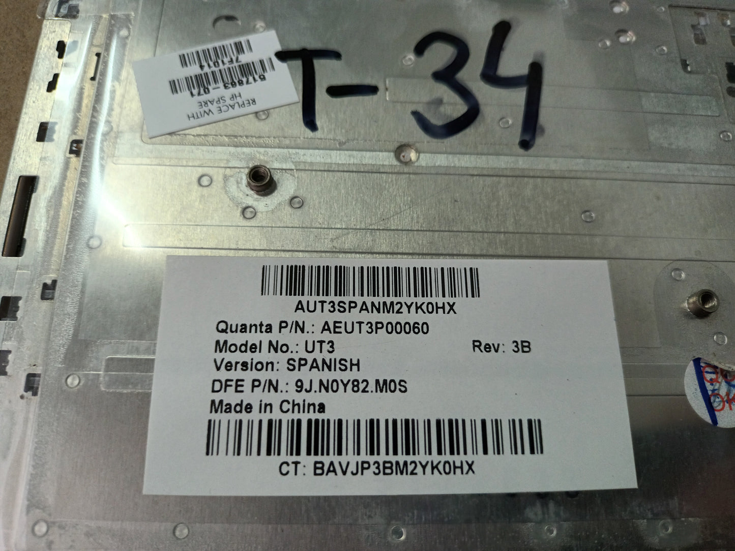 TECLADO HP DV6, REFERENCIA: AEUT3P00060,
