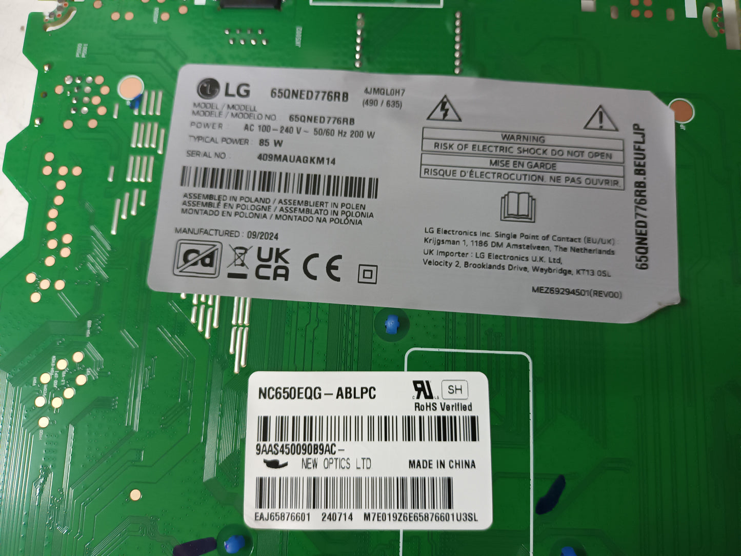 LG65QNED776RB, componentes NUEVOS, (ref-61)