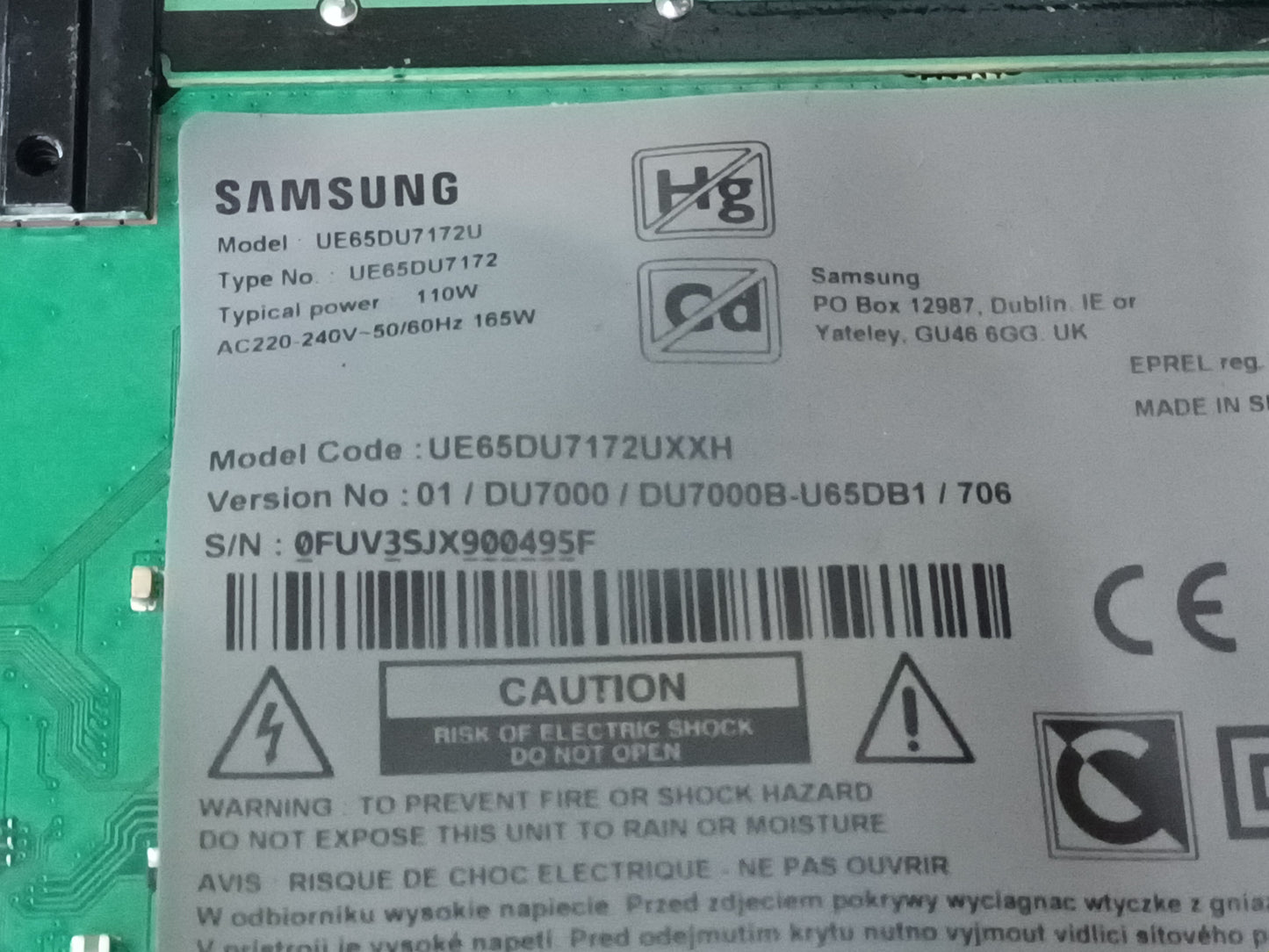 KIT 6 tiras de retroiluminación de SAMSUNG UE65DU7172U