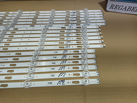 SAMSUNG UE75AU7172U, KIT 18 TIRAS LED nuevas.