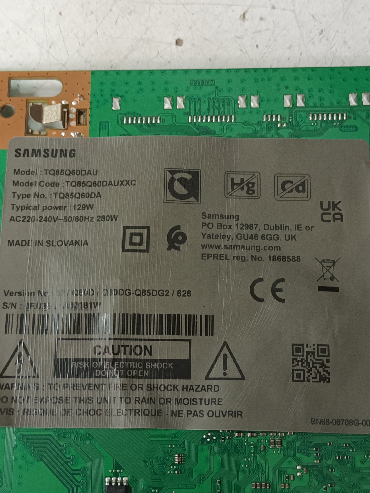 SAMSUNG TQ85Q60DAU, componentes NUEVOS, ref-114