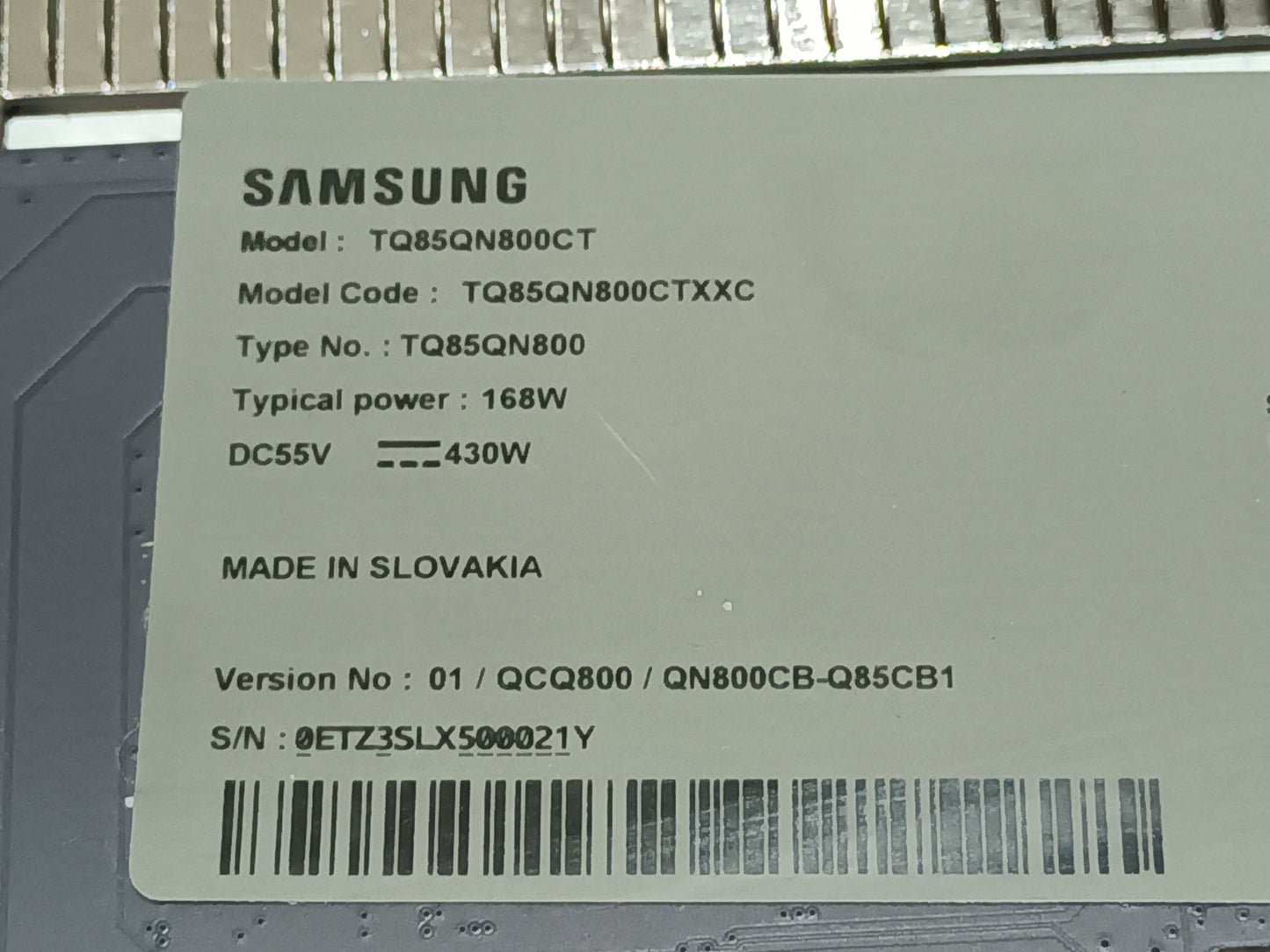 SAMSUNG TQ85QN800C, componentes NUEVOS, ref-100