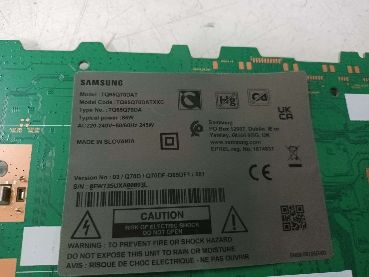 SAMSUNG TQ65Q70DAT, componentes TV NUEVOS, ref-146